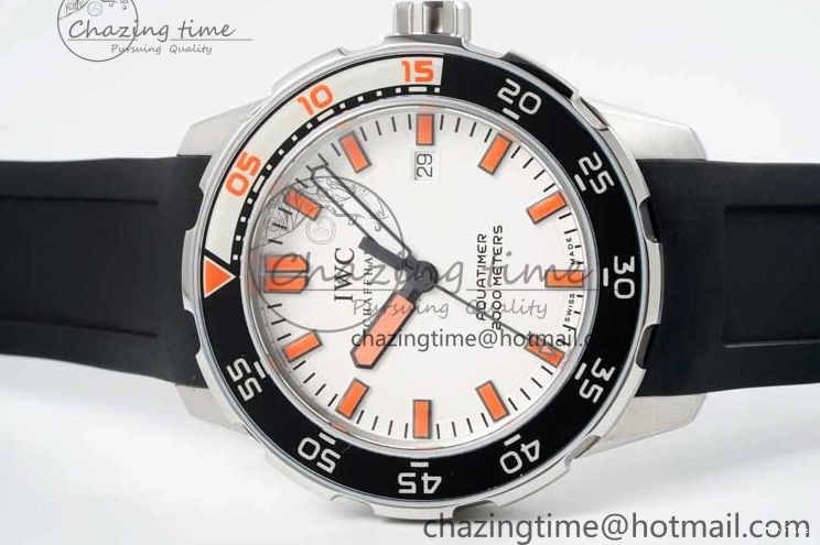 MIROTIME 0426 Aquatimer Automatic SS RSF 1:1 Best Edition White Orange Dial on Black Rubber Strap A Supportive 7069